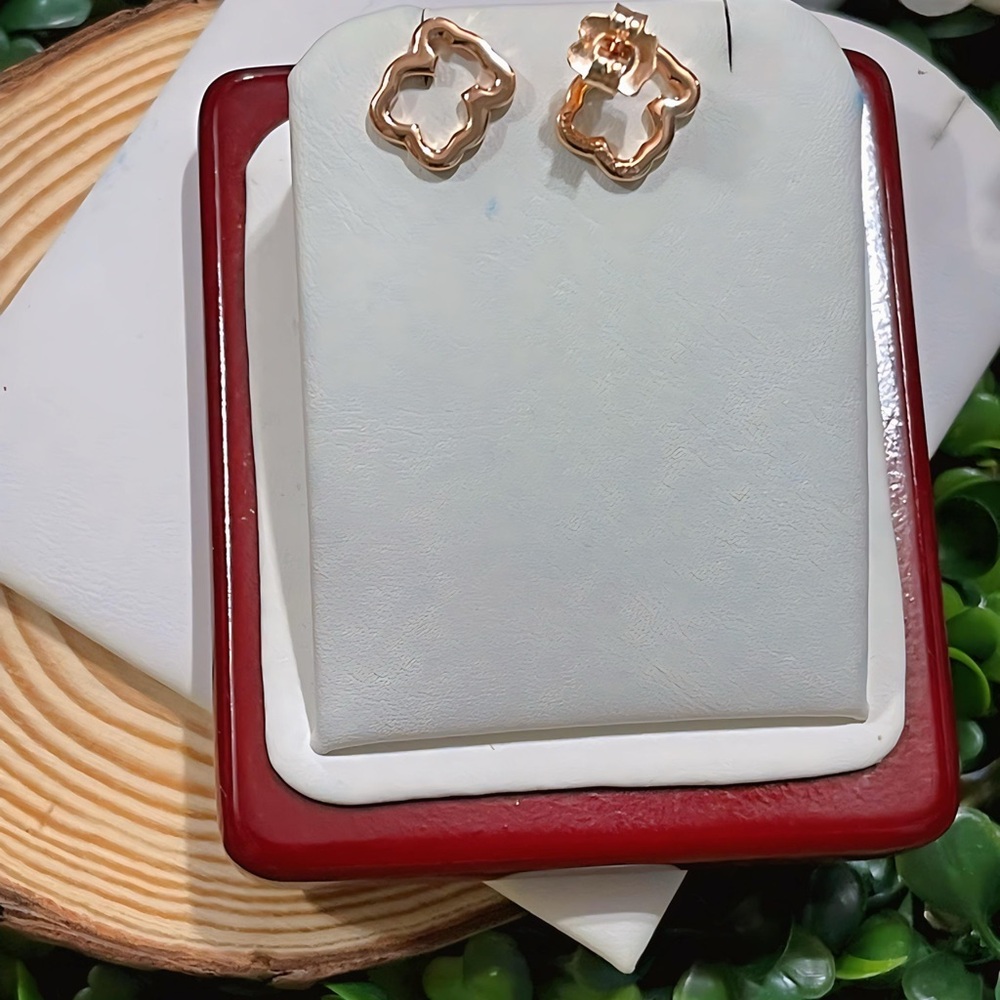 Elegant Gold rose 925 Earrings - Picture 6 of 7